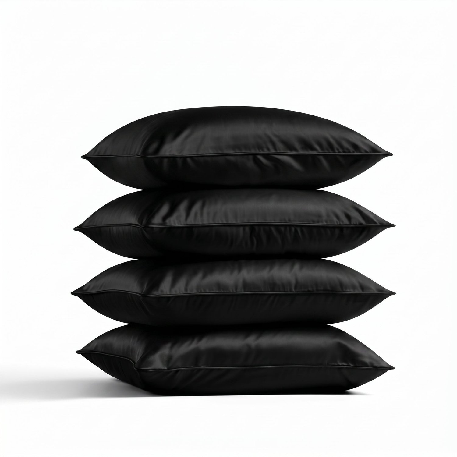 Silk Heaven 4x Zijden Kussensloop 45x65cm Zwart Ritssluiting 19 Momme - Kussensloop set - Luxe Silk Kussensloop 100% moerbei zijde - Zijde kussensloop - Silk Heaven - 45x65cm (voor ergonomische kussens 40x60cm) / Ritssluiting