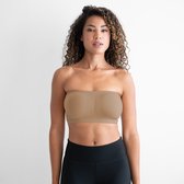 cfab - Bandeau bh beige - 2XL - BH Zonder Beugel Voorgevormd - Ondergoed - Naadlos