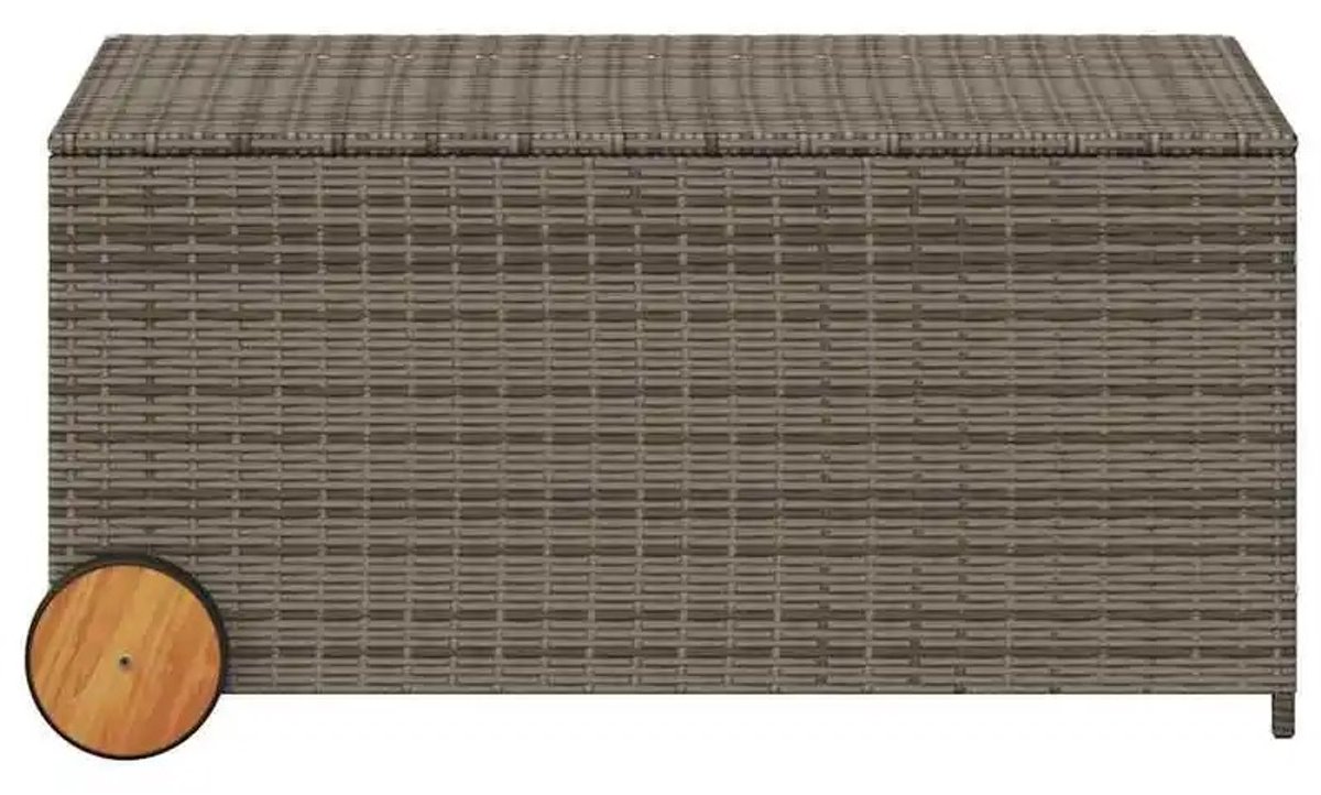 G&G opbergbox tuinkussenbox - Opbergkist - Tuin - Tuinkussens - Buiten - Rotan look - Wielen - 190 liter - 107x55x53cm - Grijs