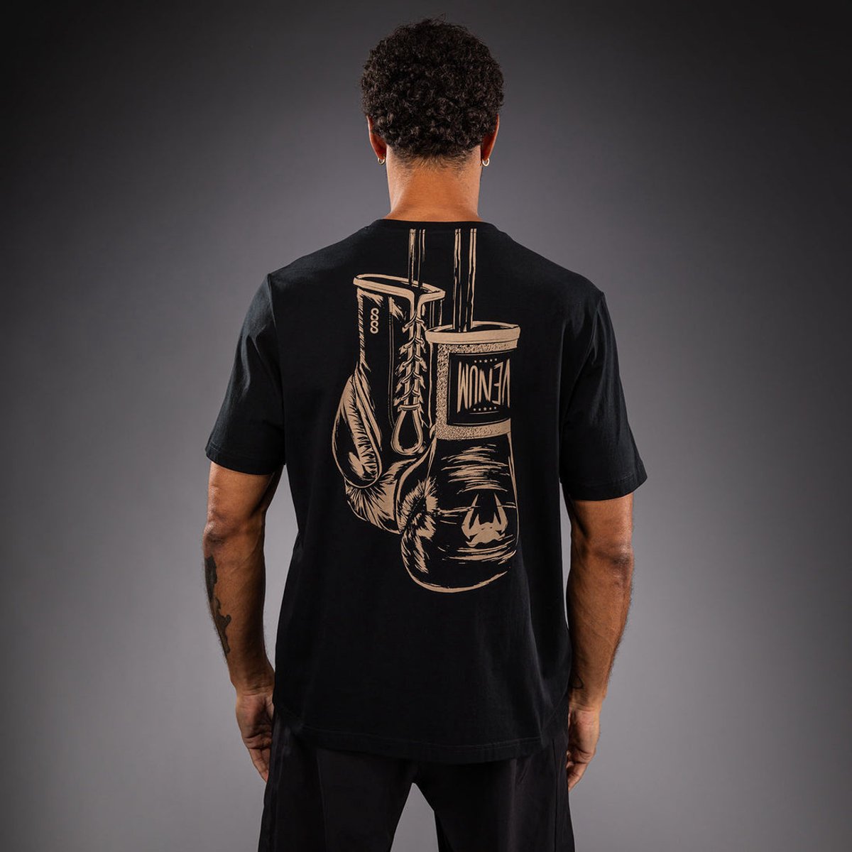Venum Fight Icon Cotton T‑Shirt – Zwart | Comfortabel katoenen sportshirt - M