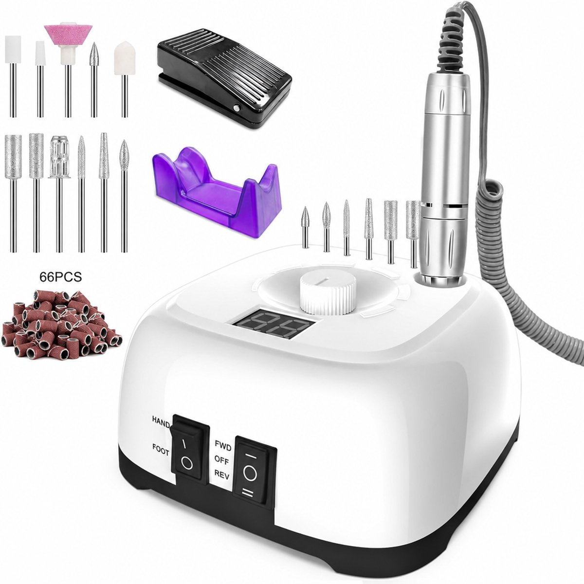 Professionele Elektrische Nagelfrees - 11-in-1 Nagelboor Set - 35.000 RPM - Voor Gel- en Acrylnagels