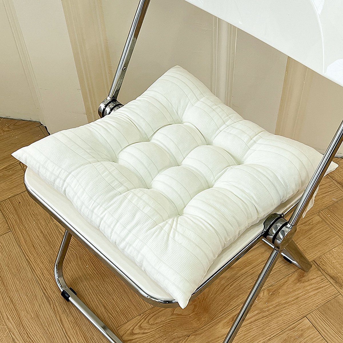 Stoelkussen – ultrazacht en warm (perfect voor een leeshoekje)-40cm*40cm，Crèmewit