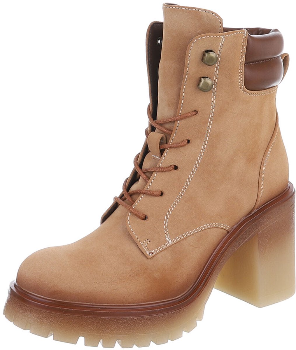 Enkelhoge veterschoen - hoge hak - dames Mt:40