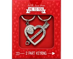 ME TO YOU - Sleutelhangers Dubbel hart en Pijltje - Valentijn - Heart - Liefde - Vriendschap - Beertjes