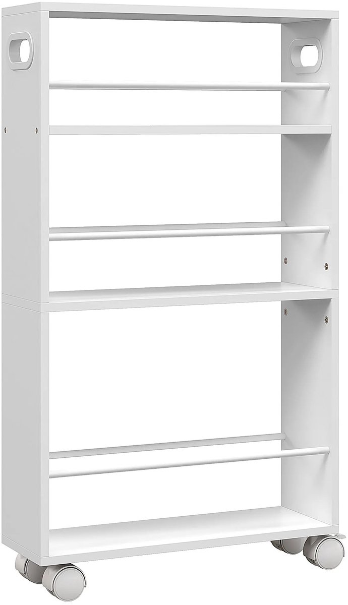 Atlasyx trolley - Keukentrolley - Opbergrek - Keukenrek - Serveerwagen - Opbergtrolley - 3 Planken - 2 Remmen - 45 x15x 80cm - Wit