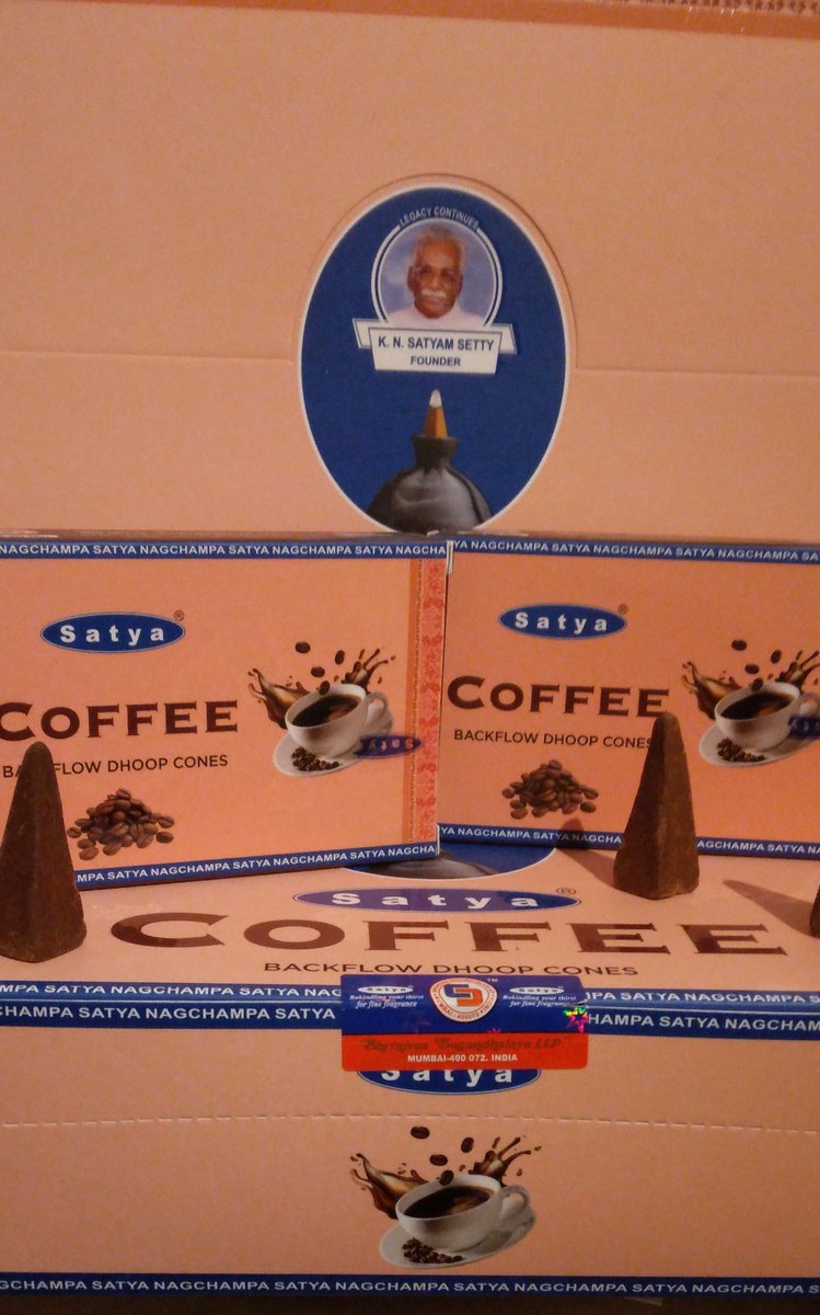 Satya Backflow Dhoop Cones Coffee Wierook kegeltjes Koffie Geur 1 Doosje met 10 kegeltjes