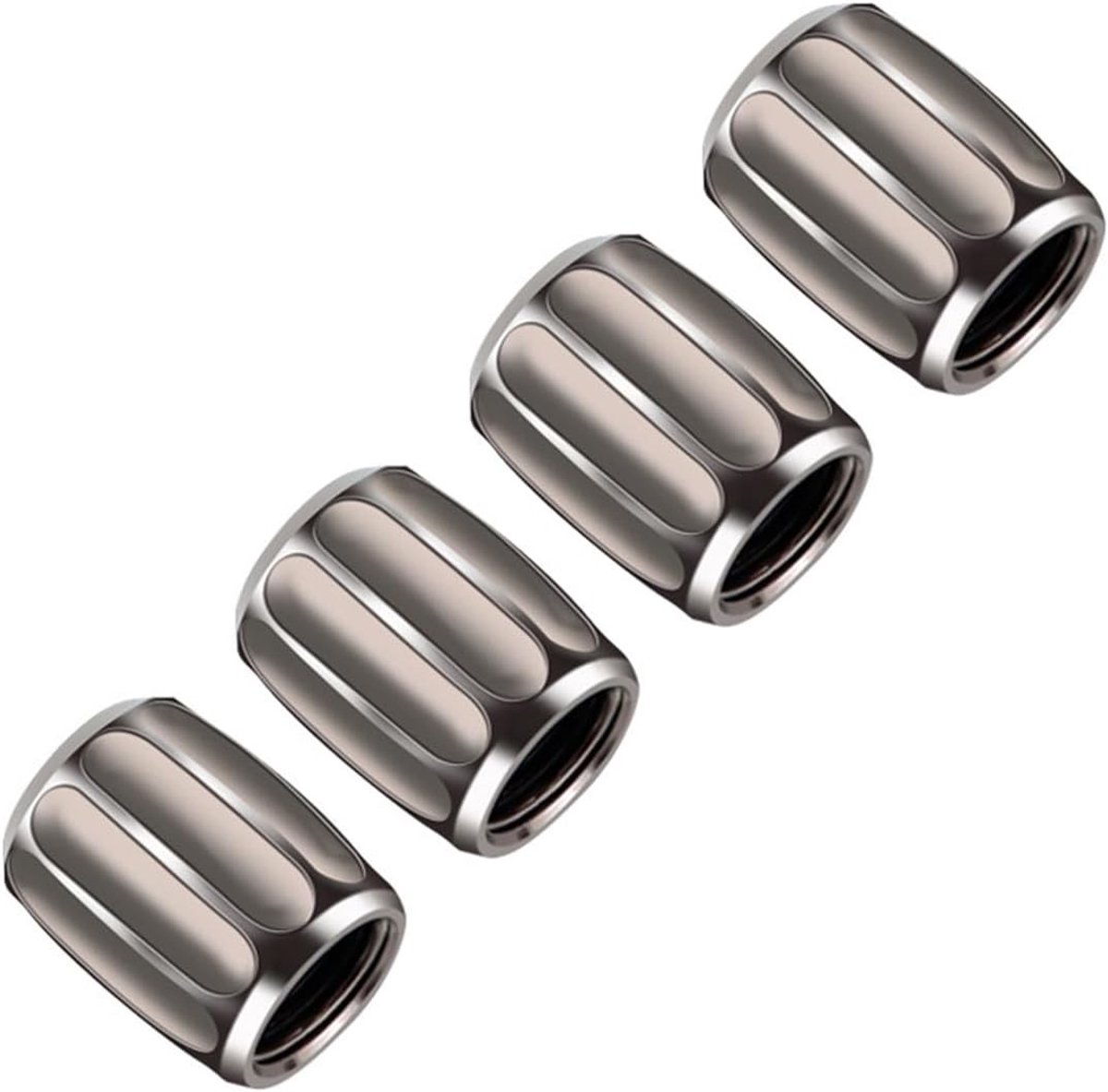 Antidiefstal ventieldoppen voor autobanden, 4-pack met inbussleutel, aluminiumlegering, stofdicht en veilig voor auto en motor