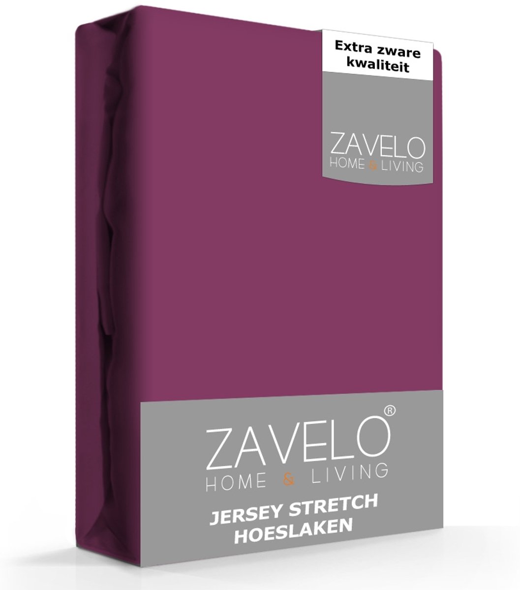 Zavelo Jersey Hoeslaken Paars-2-persoons (140x200 cm)