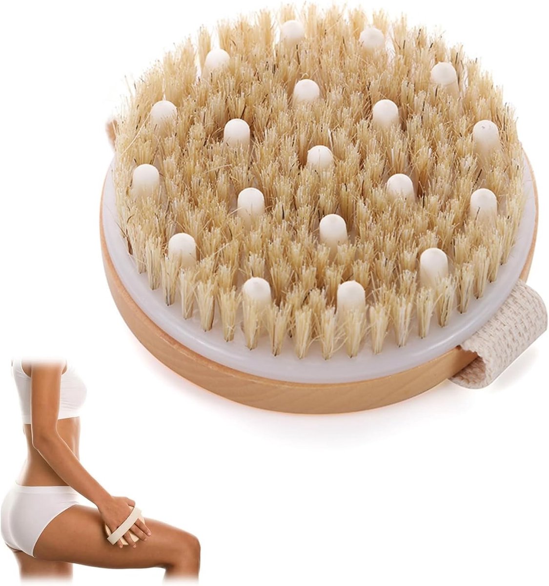 Droogborstel voor Lichaamsmassage, Exfoliatie en Verbetering van de Bloedcirculatie