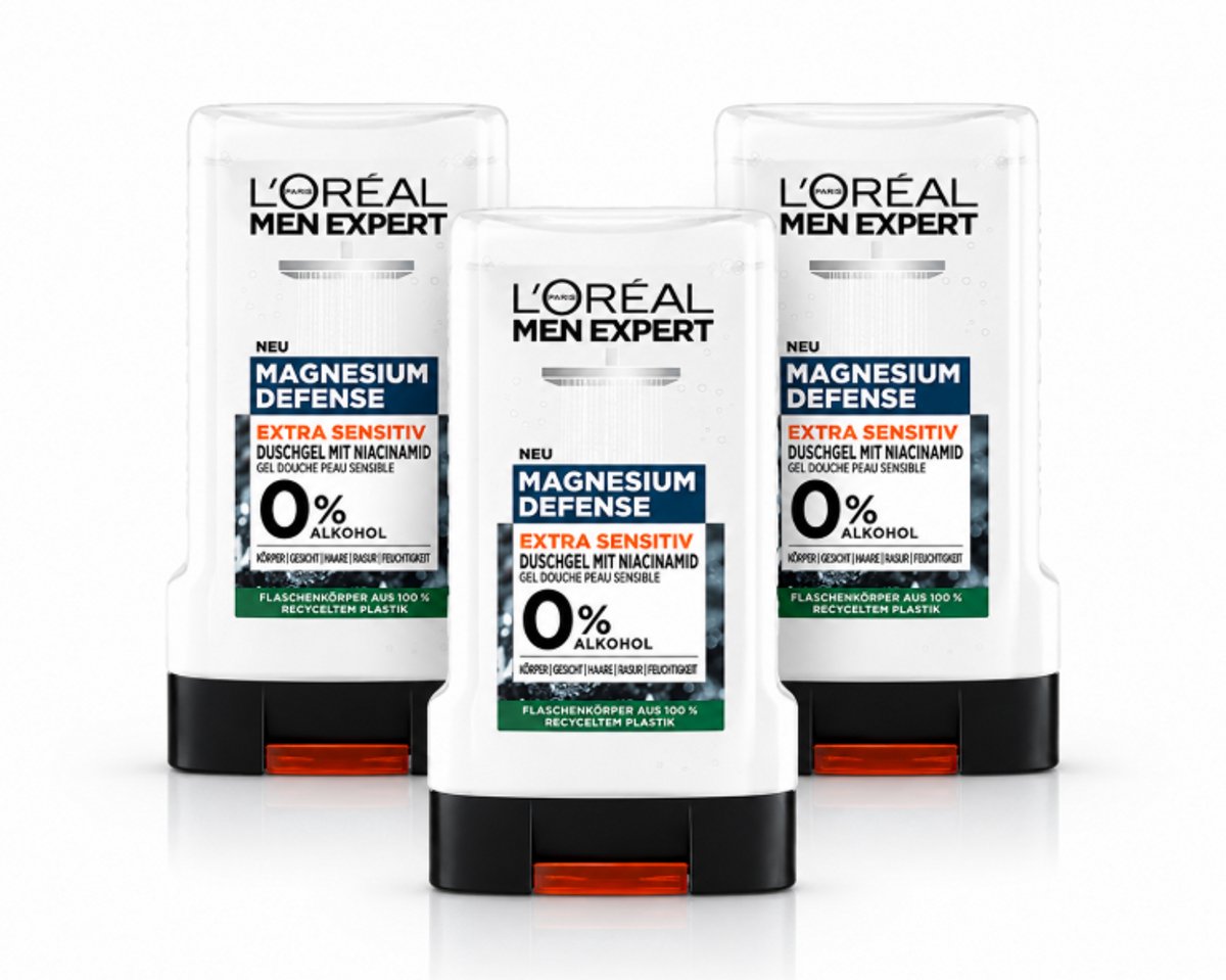 L'Oreal Men Expert - Showergel - Magnesium Defense - 3X250ml