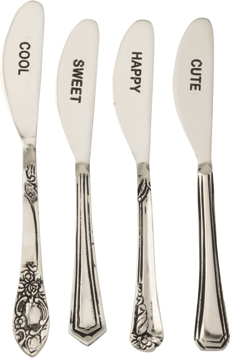 J-Line bestek Messing - brass - zilver - doos van 4
