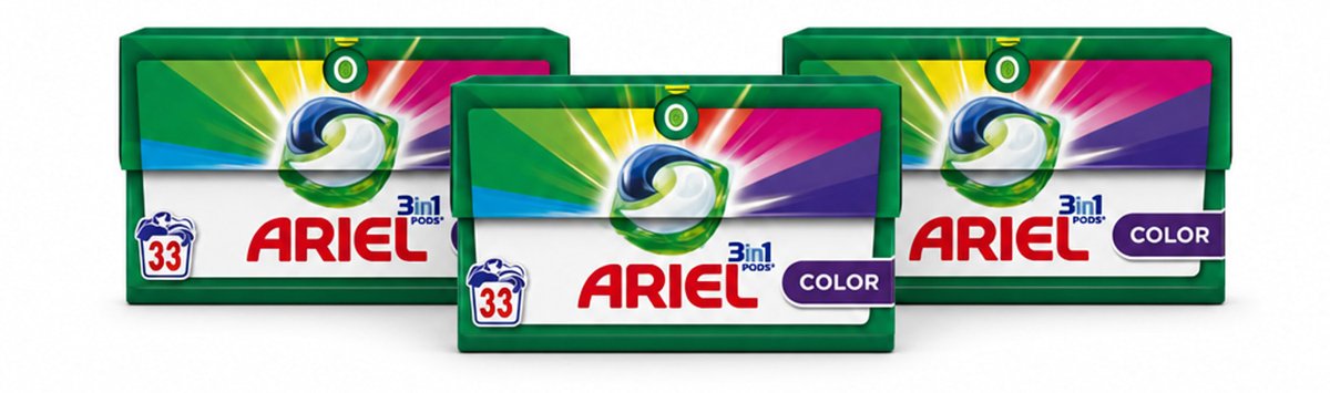 3 x Ariel - 3in1 Wasmiddel Pods - Color - 33 Pods - Voordeelverpakking - 3 stuks