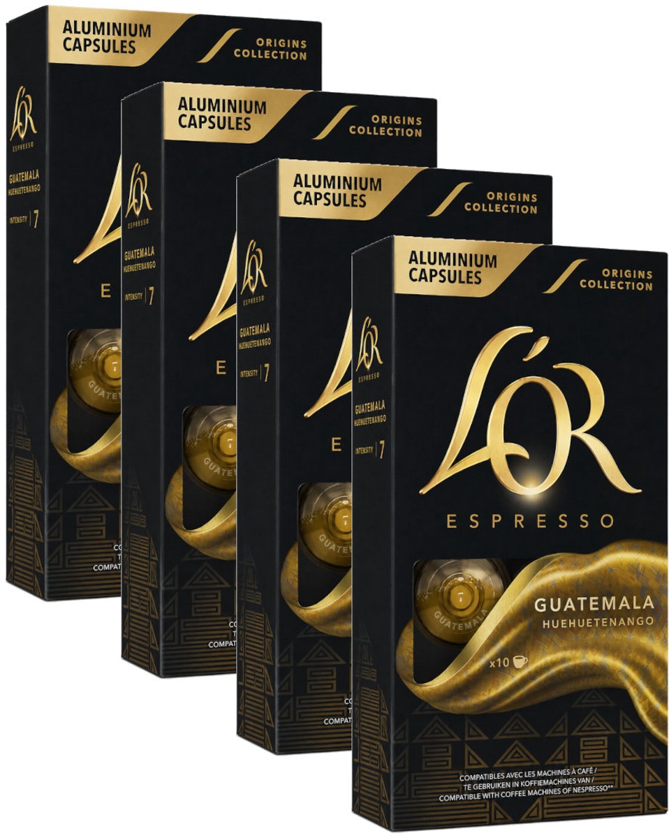 L'Or Espresso Origins Guatemala - Multipack - 40 (4x10) Koffiecups Compatibel met Nespresso Coffee Machine