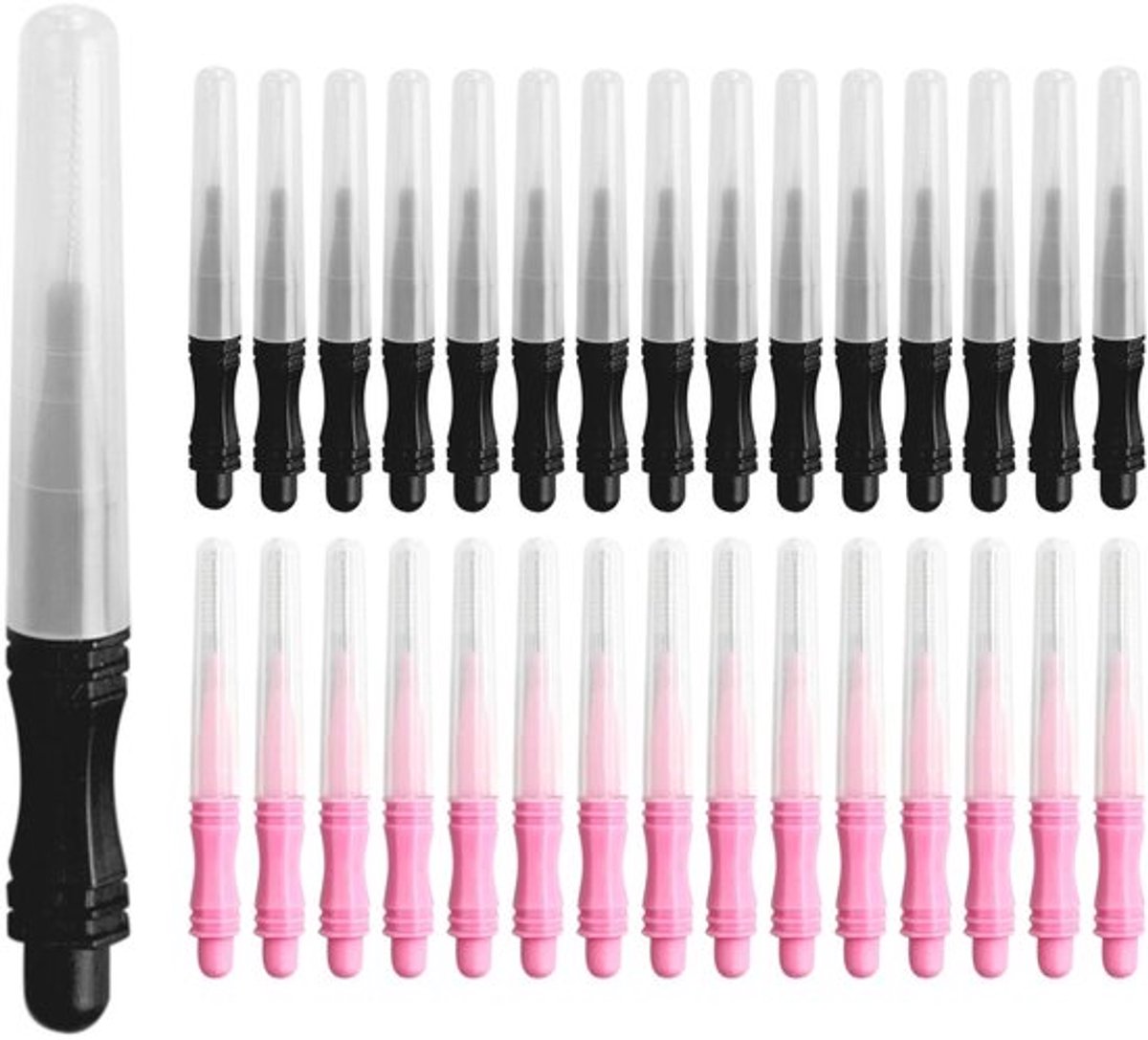 Allecto - Mini Eyebrow Brush Set - 30-delige Draagbare Wimpers Borstel - Voor