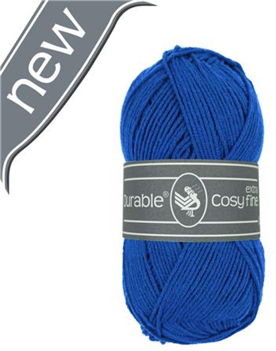 5 x Durable Cosy extra fine - katoen en acrylgaren - Cobalt (2103) - haakgaren/breigaren - naald 3 a 3,5mm