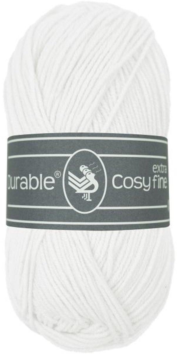 5 x Durable Cosy extra fine - katoen en acrylgaren - White (310) - haakgaren/breigaren - naald 3 a 3,5mm