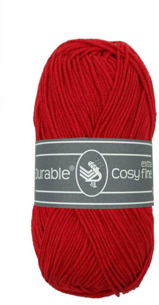 5 x Durable Cosy extra fine - katoen en acrylgaren - Tomato (318) - haakgaren/breigaren - naald 3 a 3,5mm