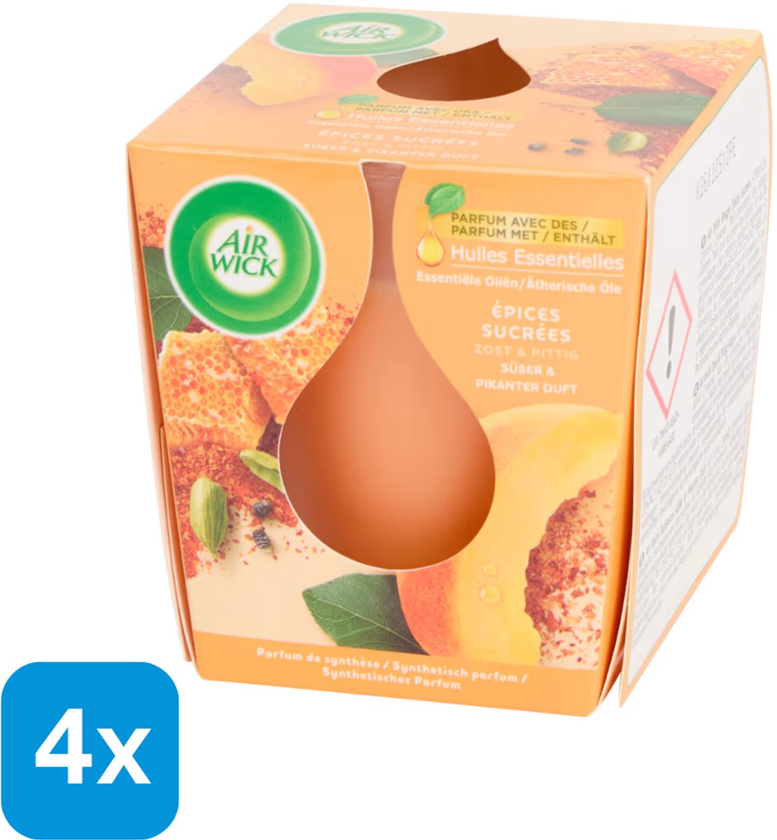 4x Air Wick geurkaars Zoete Kruiden