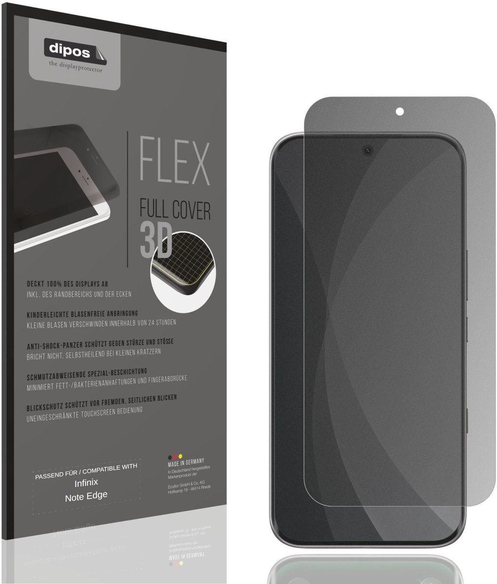 dipos FLEX – Matte Privacy Screenprotector geschikt voor Infinix Note Edge | Volledige Schermbescherming | Case-Friendly