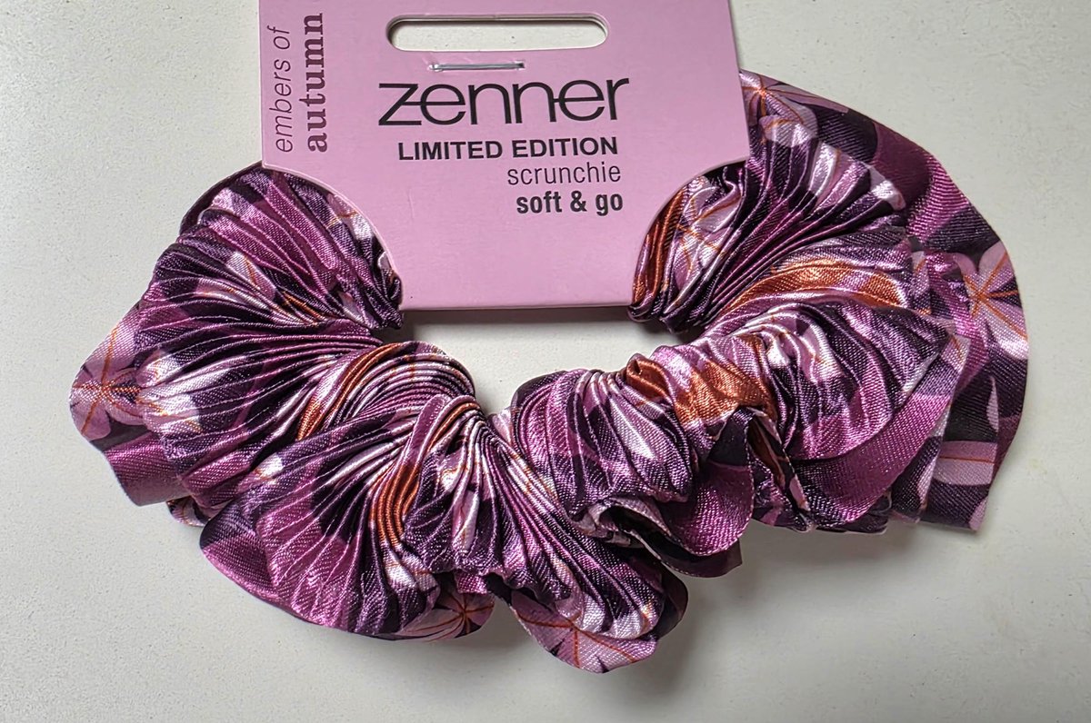 Zenner limited edition - Scrunchie soft & go - embers of autumn - aubergine bloem print rood paars