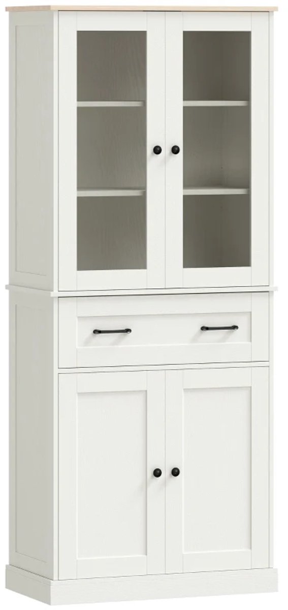 Keukenkast - Buffetkast – Organizer - Opbergkast - Kasten- Dressoir - Hout - Crème