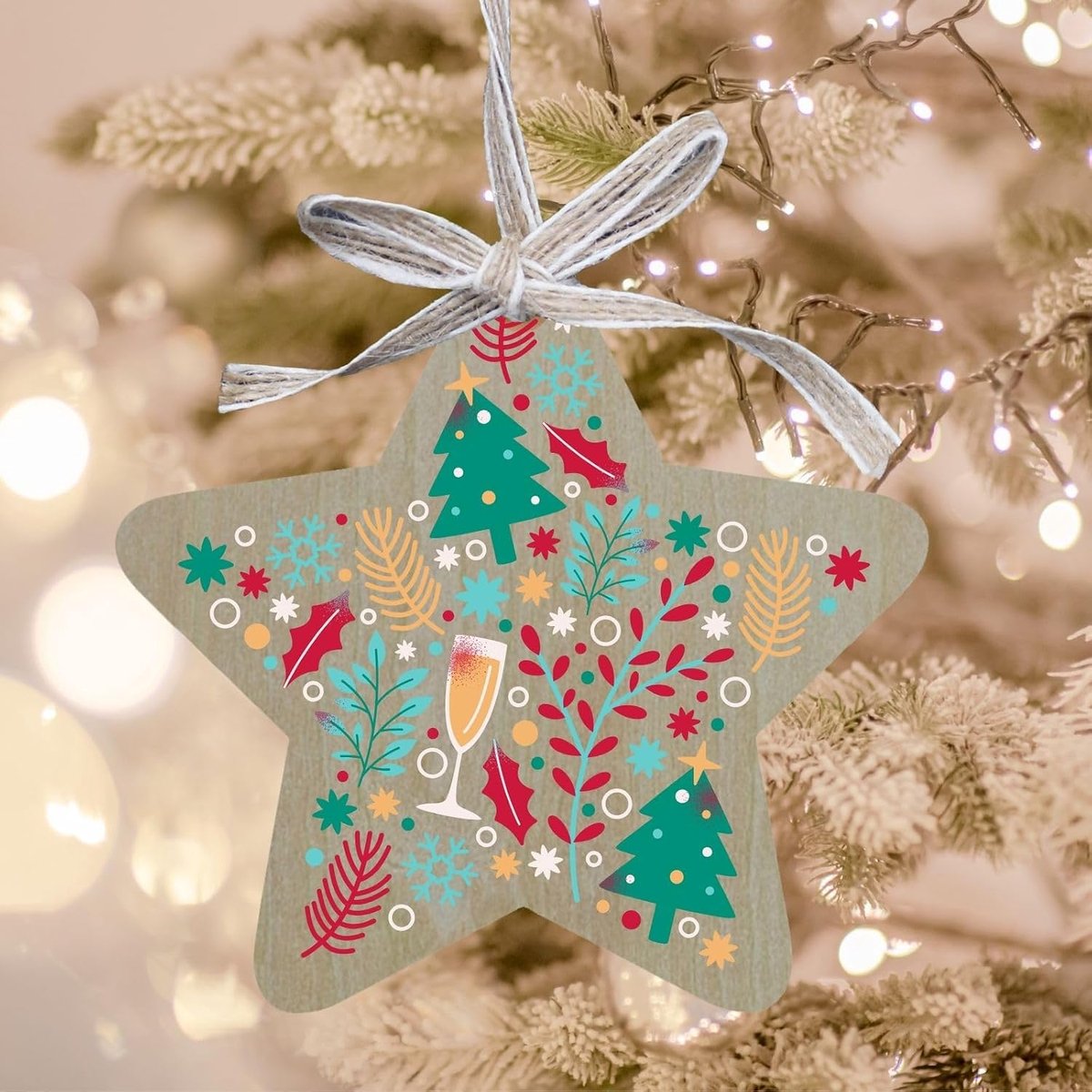 35 pakjes acryldecoraties in stervorm van hout - transparante kerstdecoratie, huwelijksgastcadeaus voor knutselen en - ShopVlot