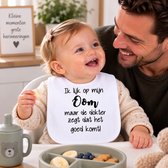 Baby slabbetje cadeau tekst oom zwangerschap bekendmaking aankondiging voor de liefste aanstaande geboorte gaat worden jullie worden zwangerschapsaankondiging