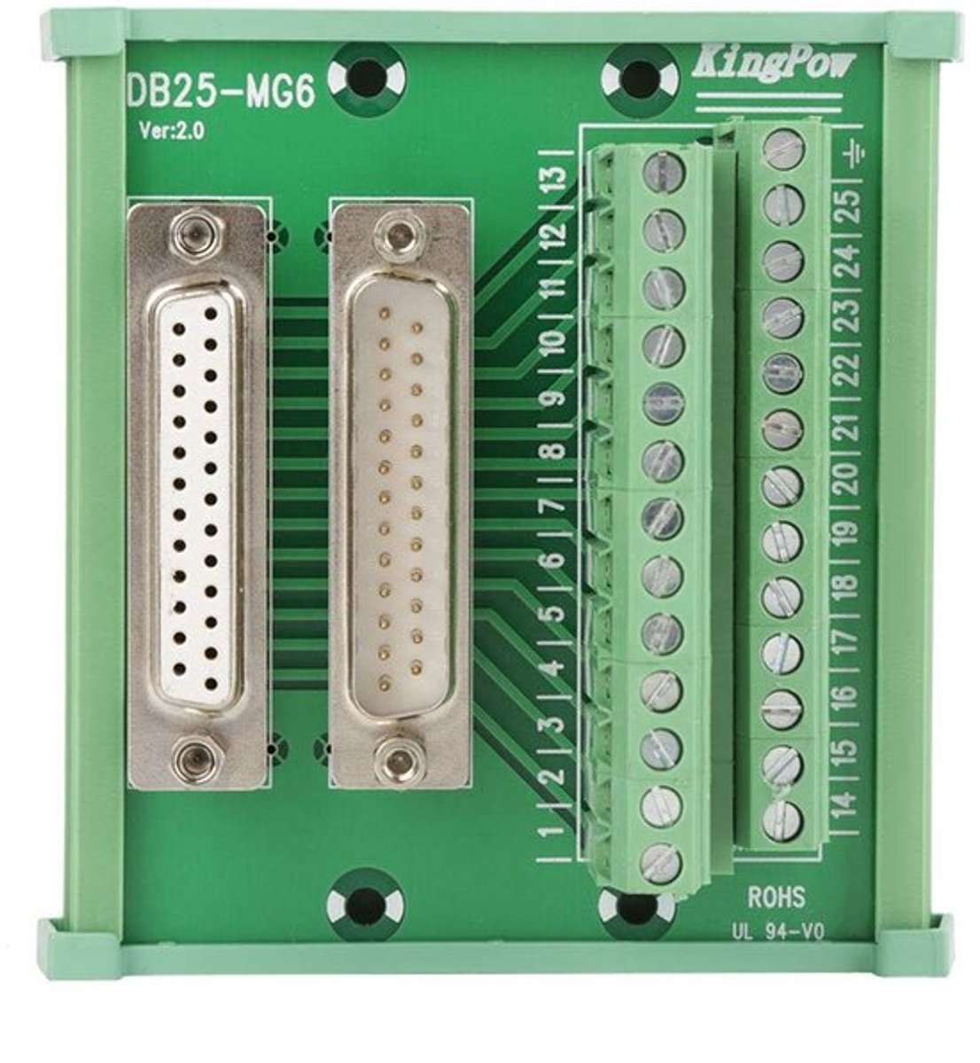 VT Goods - D-Sub Interface Terminal - DIN Rail Montage - 1A - 25 Contacten