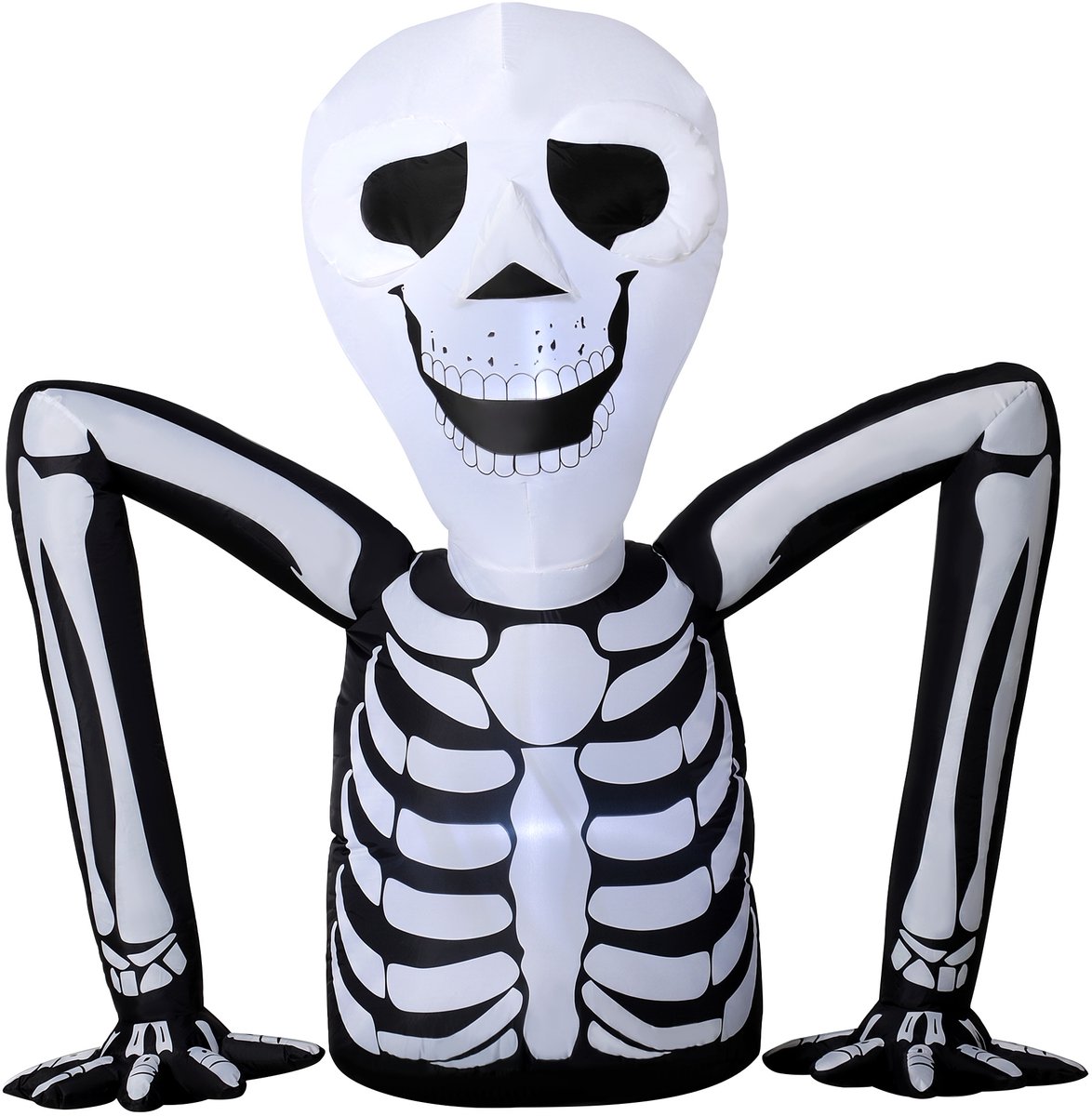 Opblaasbaar Halloween-skelet - Kruipend uit de grond - Met LED-verlichting - Griezelige decoratie - Geschikt voor binnen en buiten - Eenvoudig op te blazen