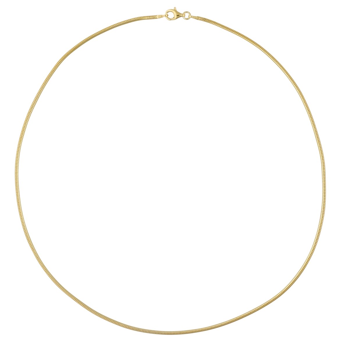 Cavill - Vergulde Zilveren Slangenketting 45 cm - 925 Sterlingzilver - Dunne Elegante Ketting - Minimalistisch Sieraad Dames - Comfortabel & Luxe