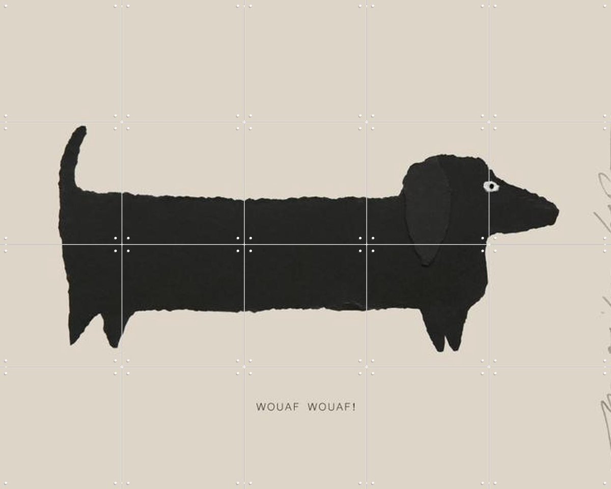 IXXI Le Chien, Maaike Koster & My Deer Art Shop - 100 x 80 cm - Gratis ophangtool - Grote wanddecoratie en posters - Speels, Minimalisme, Cartoonesk