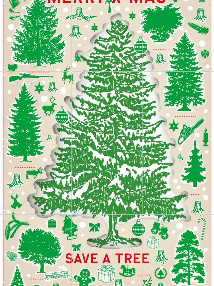 IXXI Save a Tree II, Studio Boot - 60 x 80 cm - Gratis ophangtool - Grote wanddecoratie en posters - Illustraties, Speels, Vintage, Grafisch Ontwerp