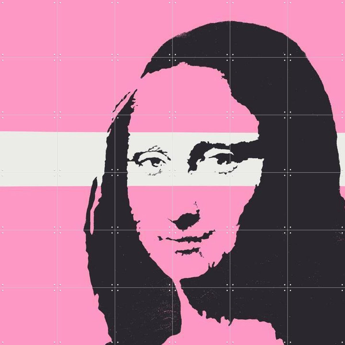 IXXI Mona Lisa, Banksy - 120 x 120 cm - Gratis ophangtool - Grote wanddecoratie en posters - Pop art, Kleurrijk, Street art, Grafisch Ontwerp