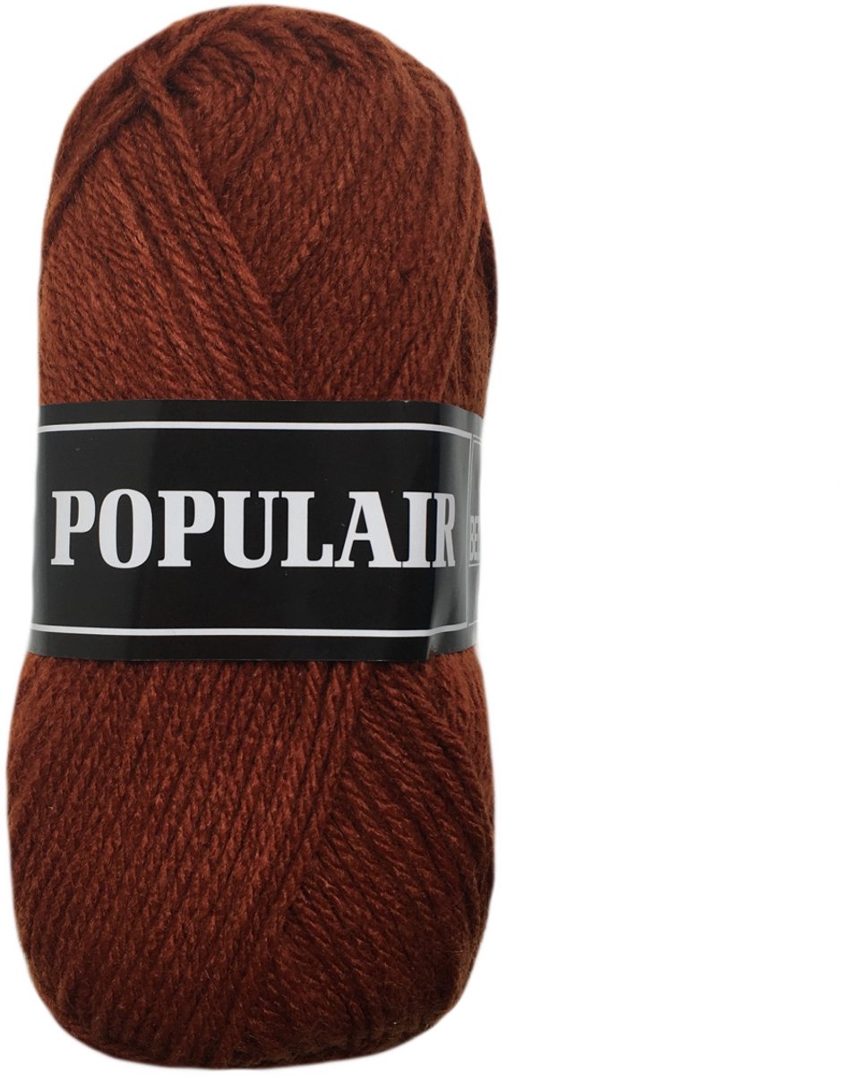 Beijer Populair acryl garen - roest bruin (66) - 1 bol haakgaren/breigaren - naald 3,5 a 4mm