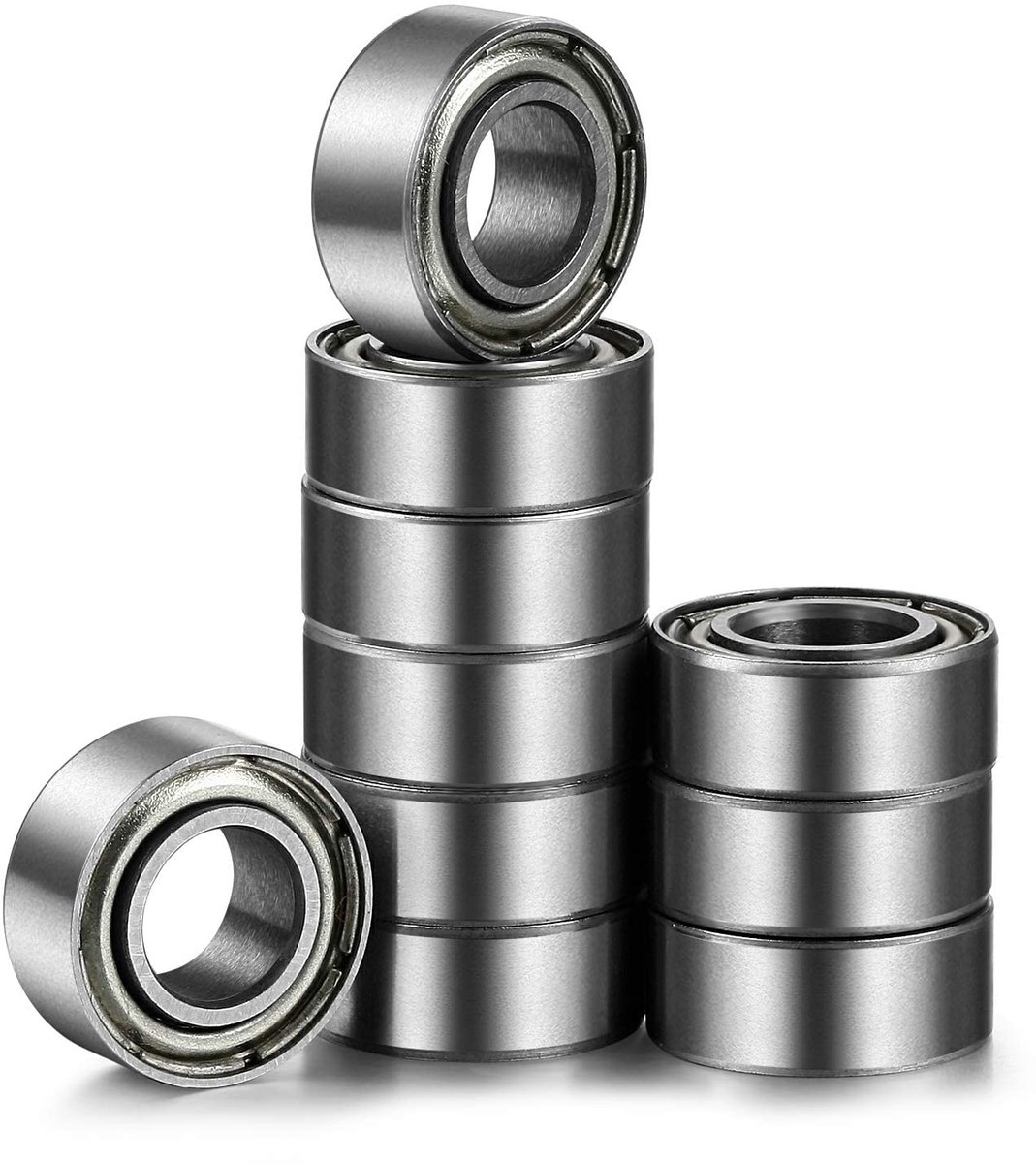 10 stuks MR83-ZZ kogellagers, 3 x 8 x 3 mm, voorgesmeerd, chroomstaal, dubbele rubberen afdichting, groefkogellagers - ShopVlot
