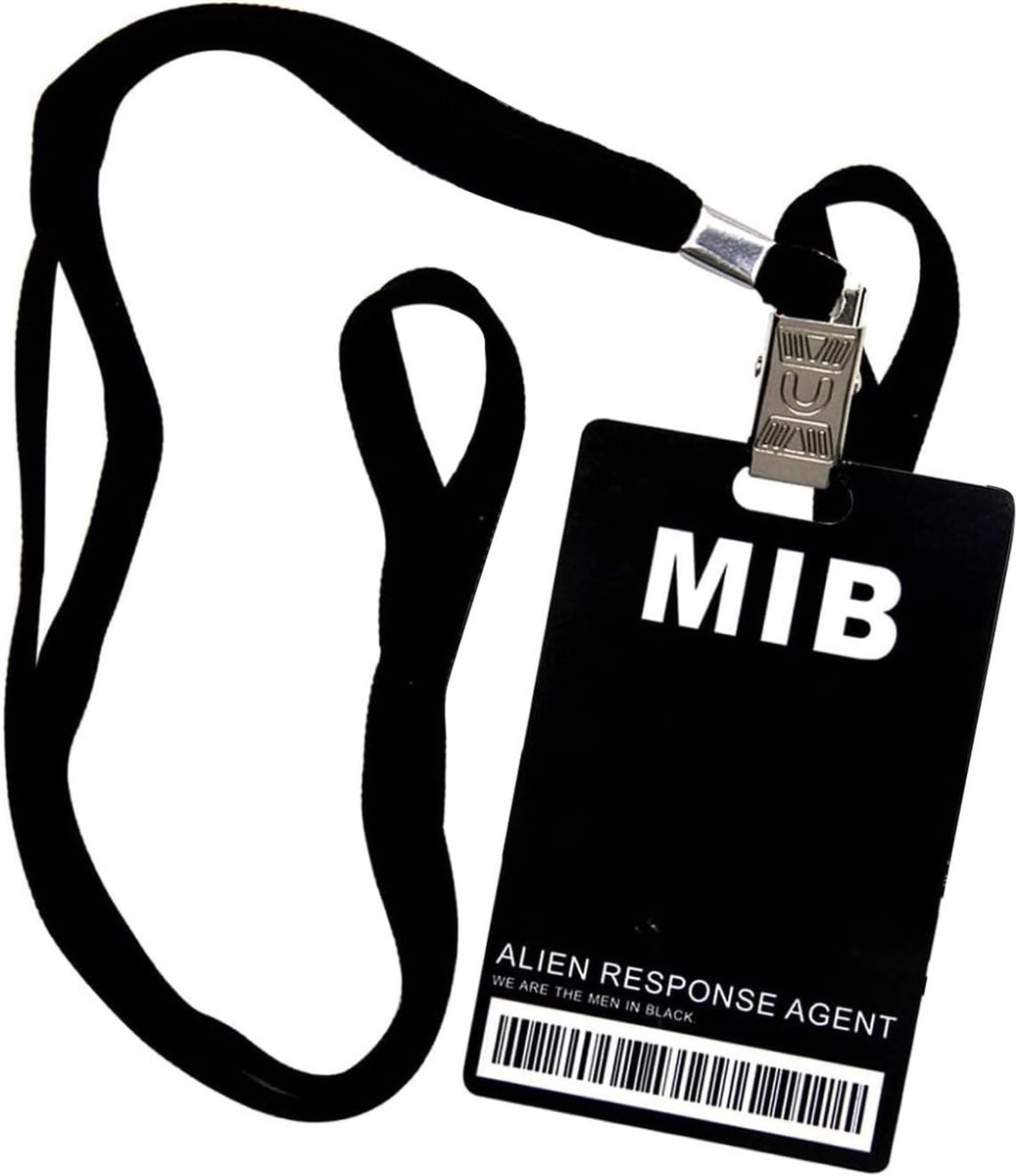 ID Kaart met Band, Agent Kostuum Accessoires voor Carnaval, Halloween, Cosplay en Feest, Zwart, 1 Stuk, Perfect voor Verkleedpartijen en Theatrale Optredens