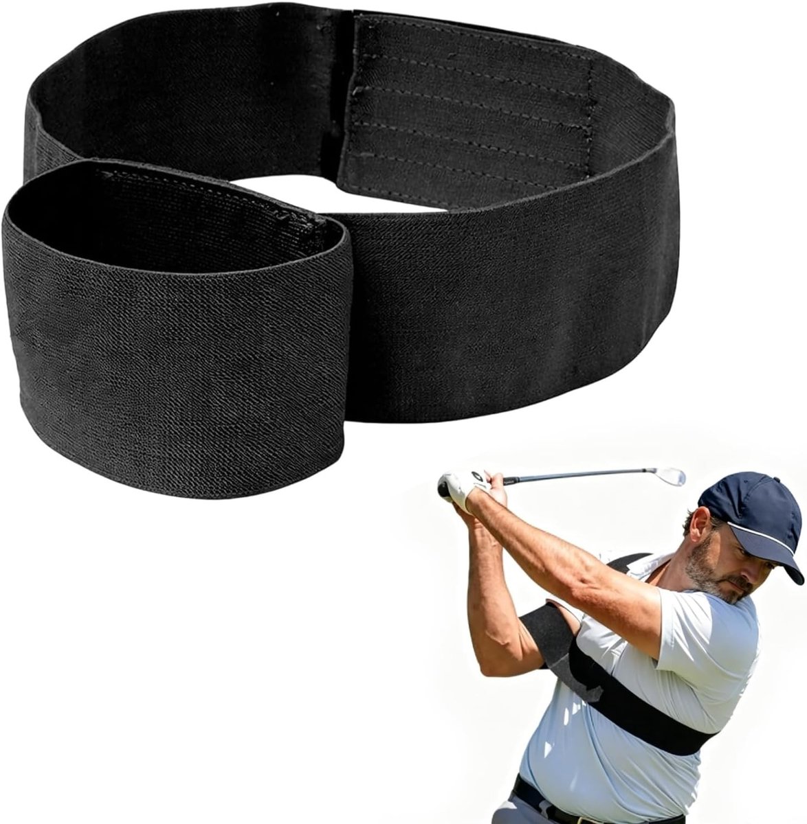 Golf Swing Trainingshulp voor Verbetering van Golfswing en Fitnessoefeningen, 81 cm lang, 7,5 cm breed, geschikt voor armomtrek van 27 cm