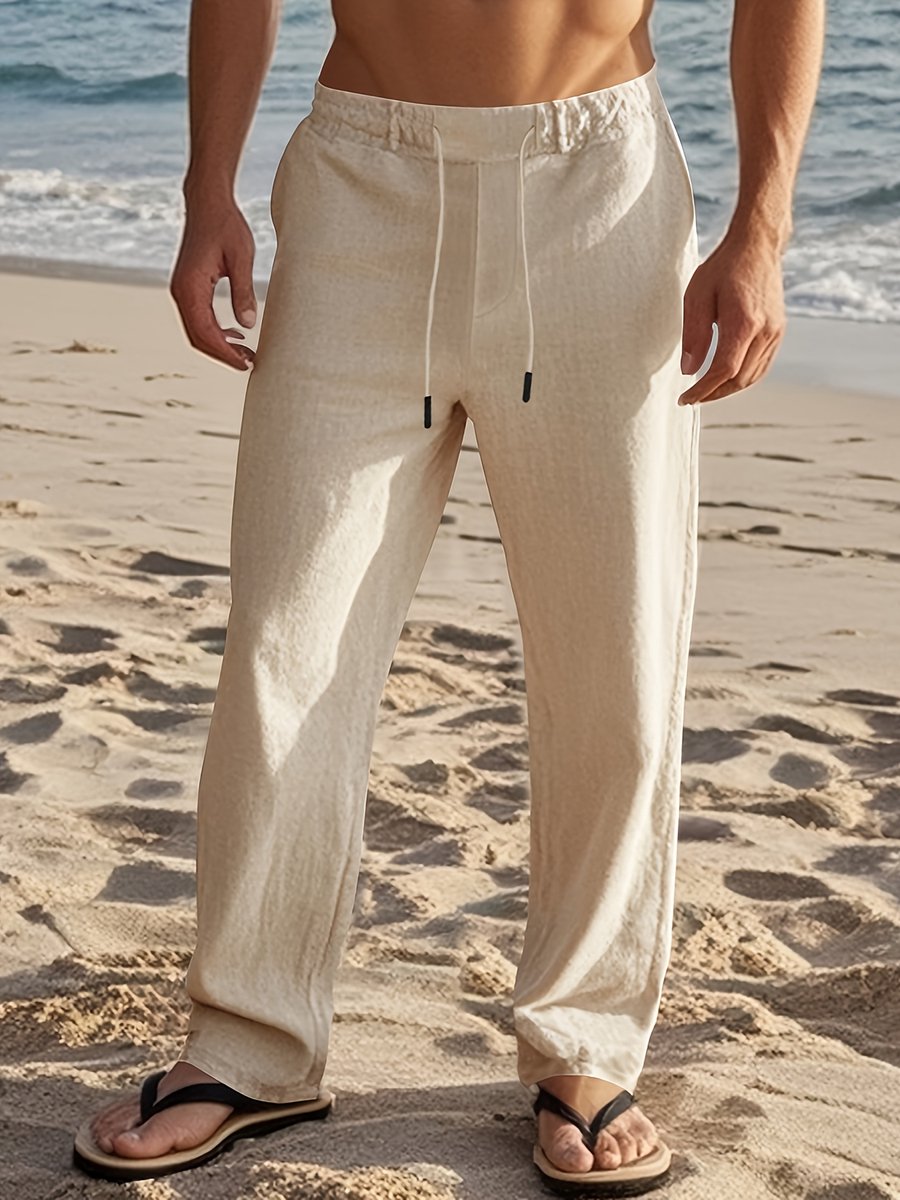 Currero Linnen Broek Heren - Zomerbroek - Volwassenen - Lange Broek - Pantalon - Strandbroek - Zomer - Ibiza Stijl - Hemelsblauw XXXL