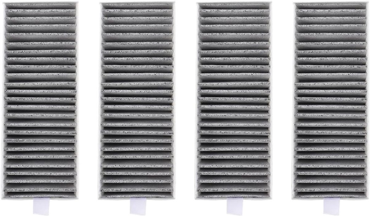 Actieve Koolstoffilters Set van 4 voor Diverse Modellen, Ideaal voor Luchtzuivering en Verbeterde Gezondheid (193 x 75 x 35mm)