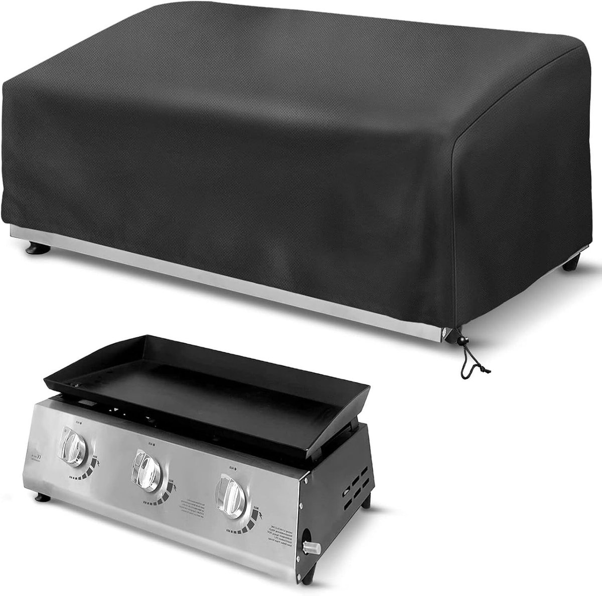 Afdekhoes voor Grill - Zwart - 80 x 60 x 25 cm - Waterdichte en Weerbestendige Hoes - Voor Tafelgrills