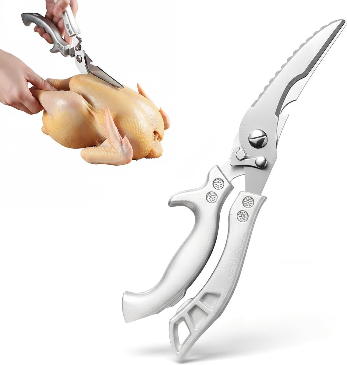 Keukenschaar - Zilver - Multifunctionele Huishoudschaar van Roestvrij Staal - Voor Koken en Bereiden