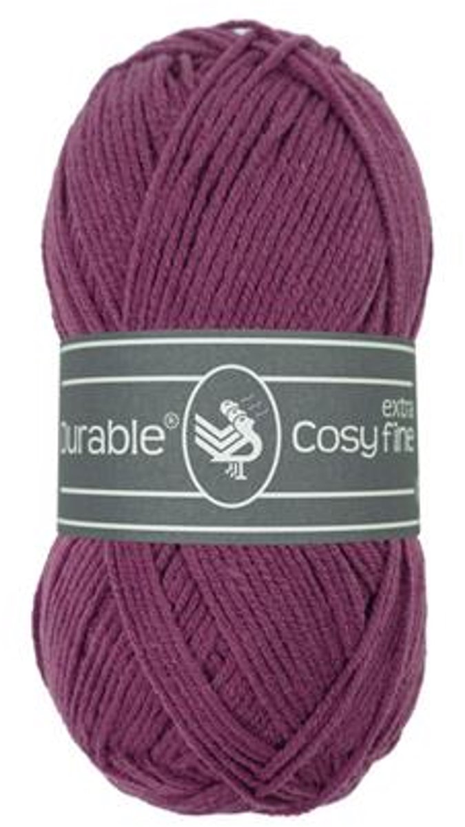 10 x Durable Cosy extra fine - katoen en acrylgaren - Plum (249) - haakgaren/breigaren - naald 3 a 3,5mm