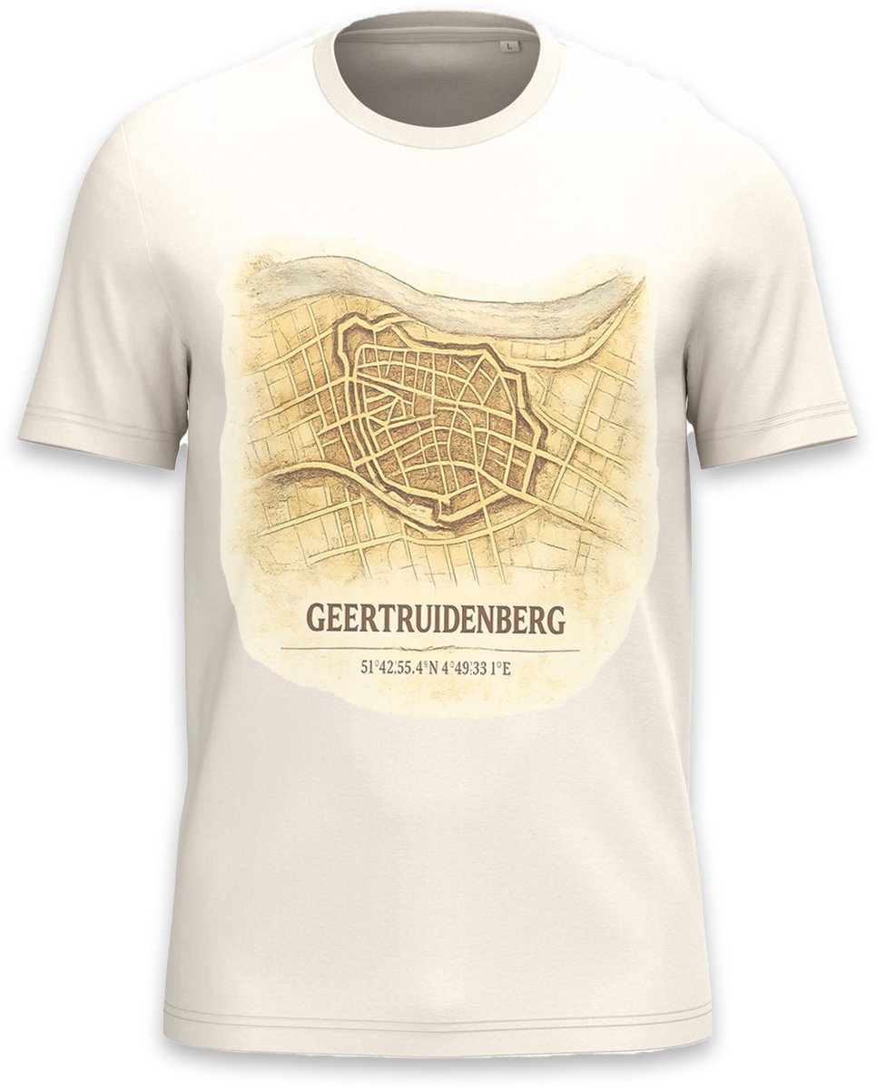 G-TOWN Geertruidenberg Vestingdrop – T-shirt – Unisex – Maat L – Beige