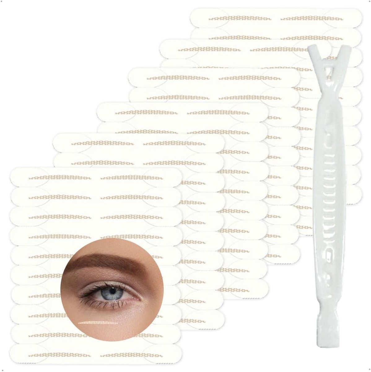 Hooded Eye Lift Strips - 120 Stuks Dunne Onzichtbare Dubbele Ooglid Tape voor Natuurlijke Verkleining, Waterproof en Sterke Ondersteuning voor Grotere Ogen