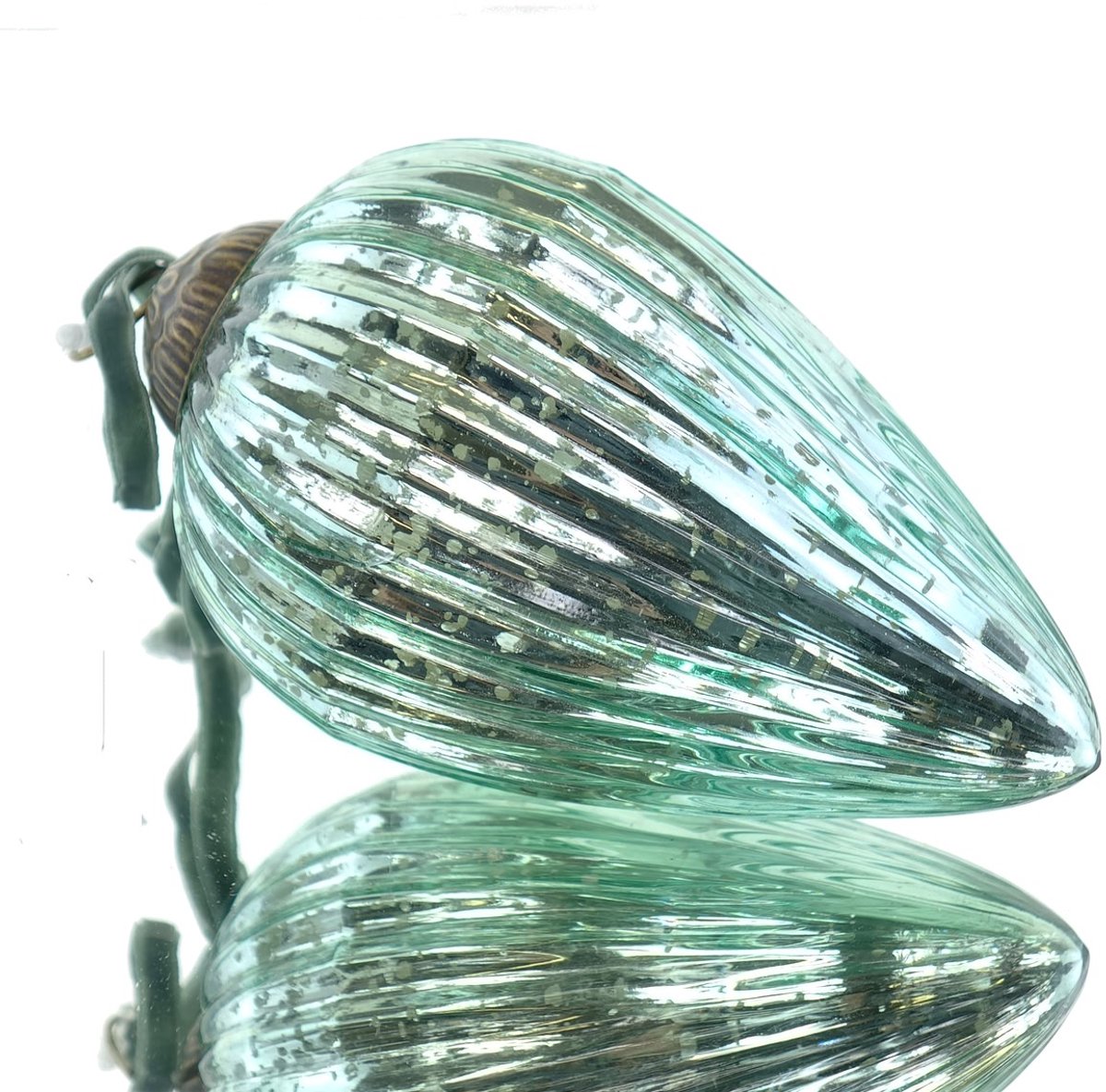 Riffelmacher Kerstornament Dennenappel Groen Geribbeld 14,5 cm