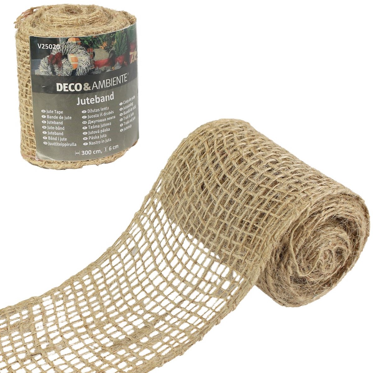 Videx Decoratie Jutelint Naturel Lichtbruin 300 x 6 cm