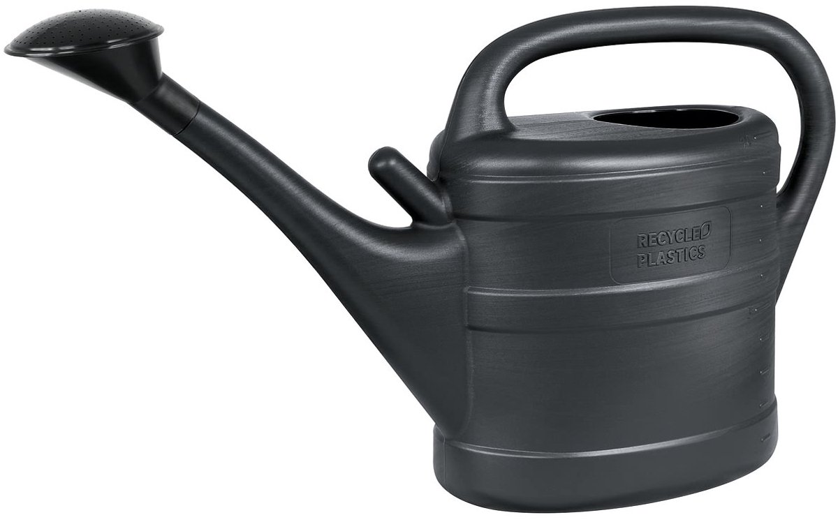 Geli Gieter Recy donkergrijs 10 liter met opsteekhouder kunststof