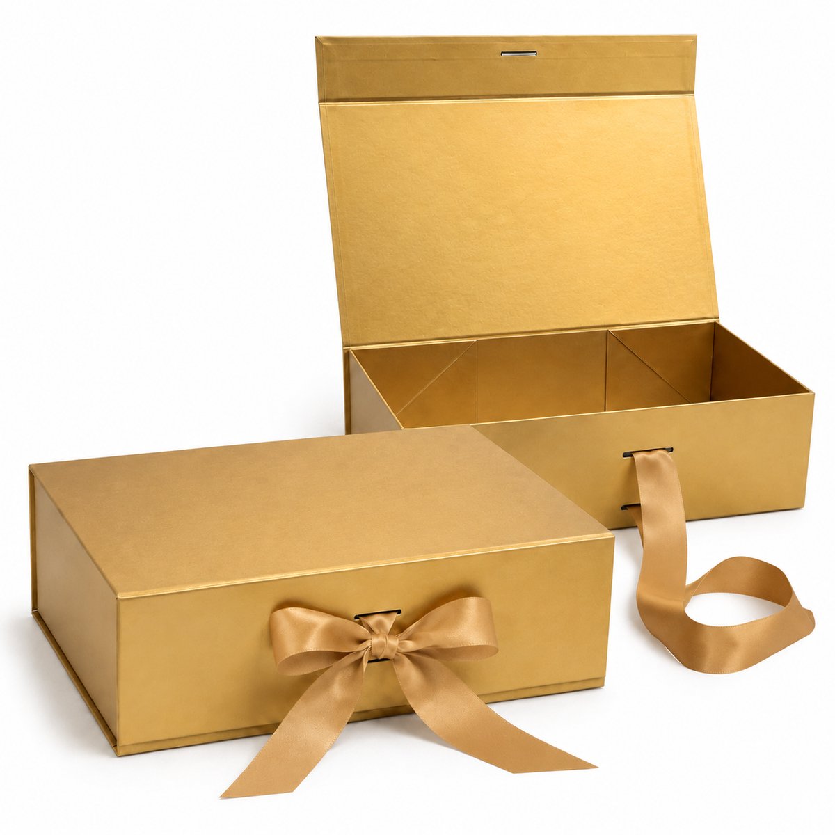 Cadeaudoos Goud - Groot - Giftbox met Magneetsluiting en Satijnen Lint - Luxe Geschenkdoos