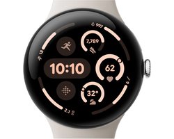 Google Pixel Watch 3 - Smartwatch - 45mm - Zilverkleurig/Wit