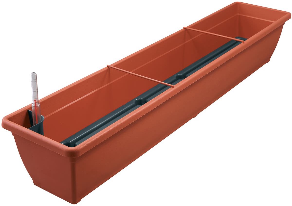 Geli balkonbak AQUA TOSCANA terracotta 100 cm met water - kunststof